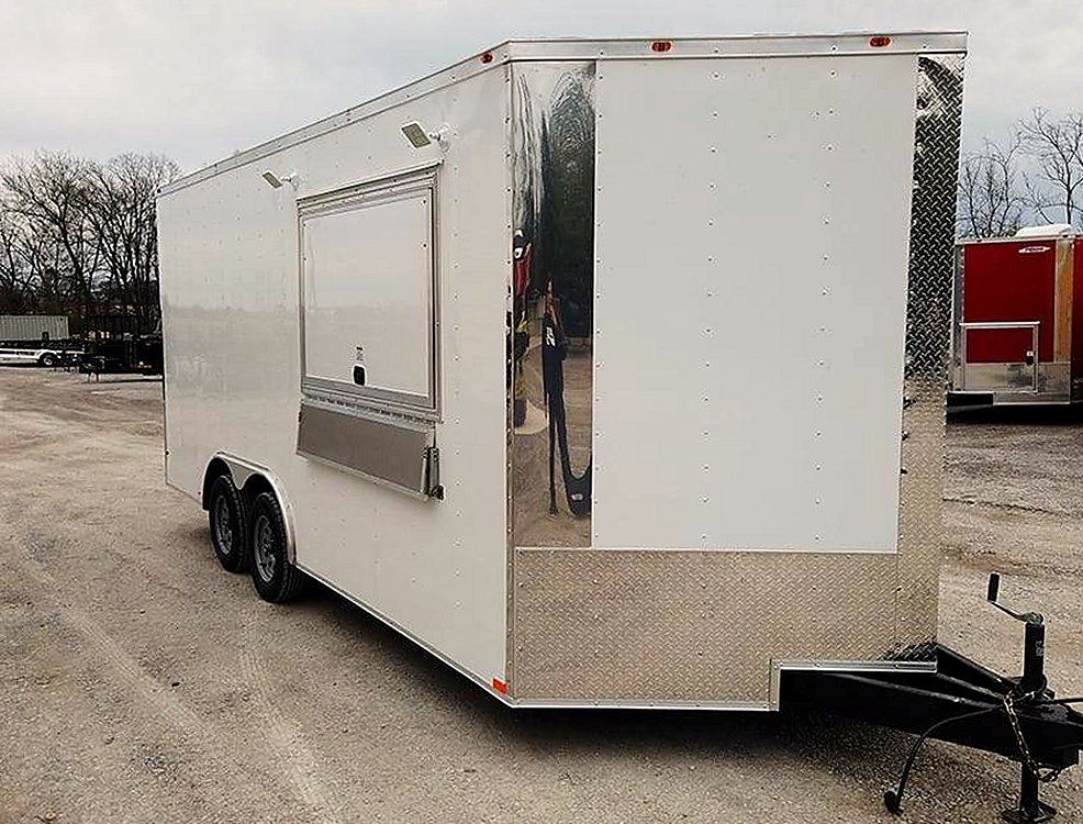 New White Vending Concession Food Trailer — 8.5' x 18'