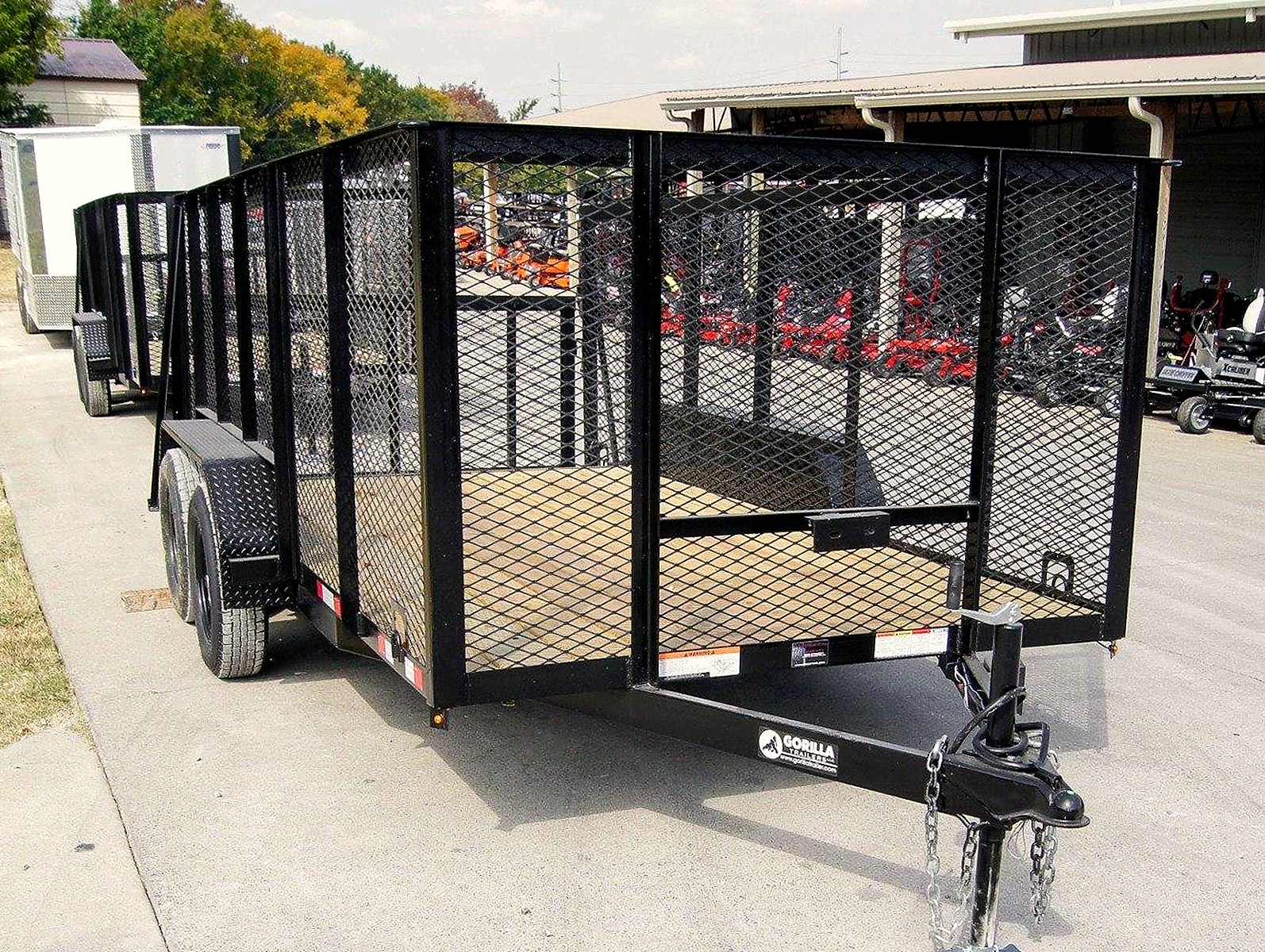 New Dovetail Utility Trailer 4ft Mesh (2) 3500lb Axles — 6.4x14