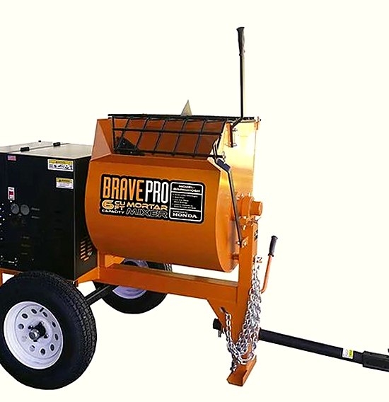 New BravePro BRPMM106H Mortar Mixer 6 Cu. Ft. Steel Drum Honda GX240