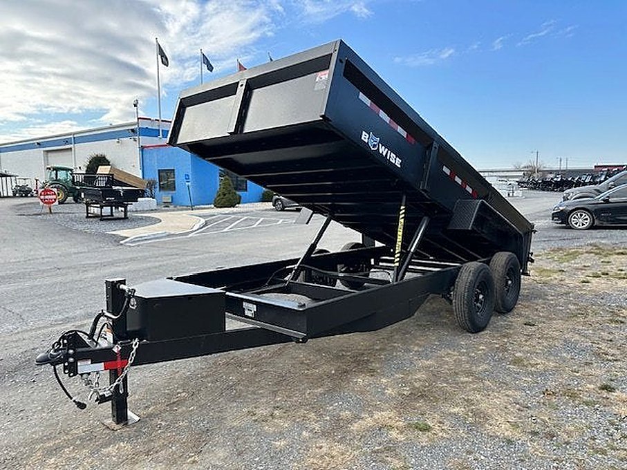 BWise 7 x 16 Low Profile Dump Trailer – Telescopic Cylinders